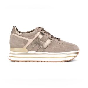 Hogan Women's Sneakers in Taupe and Gold